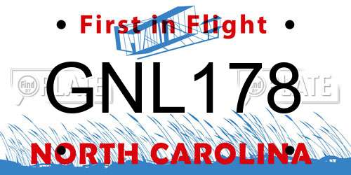 GNL178 North Carolina License Plate