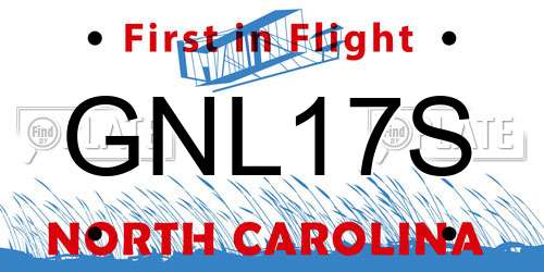 GNL17S North Carolina License Plate