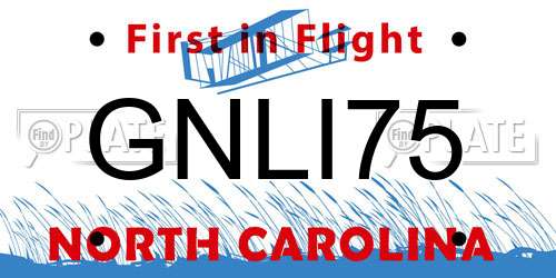 GNLI75 North Carolina License Plate