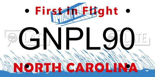 GNPL90 North Carolina License Plate