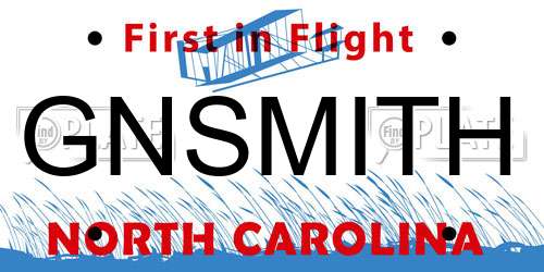 GNSMITH North Carolina License Plate