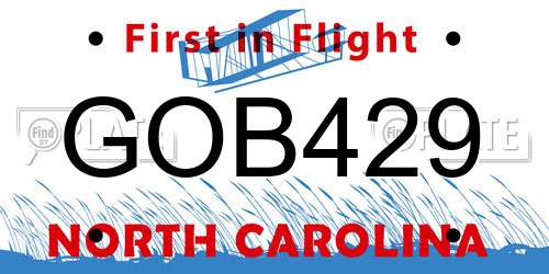 GOB429 North Carolina License Plate
