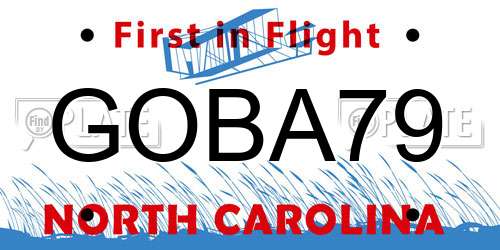 GOBA79 North Carolina License Plate