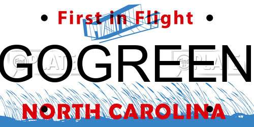GOGREEN North Carolina License Plate