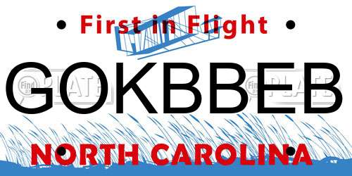 GOKBBEB North Carolina License Plate