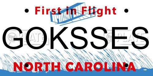 GOKSSES North Carolina License Plate