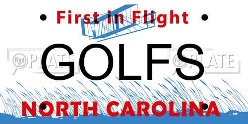 GOLFS North Carolina License Plate