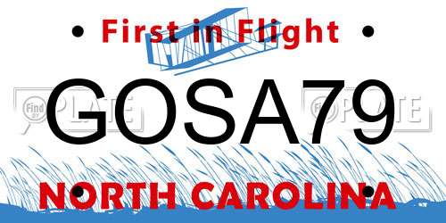 GOSA79 North Carolina License Plate