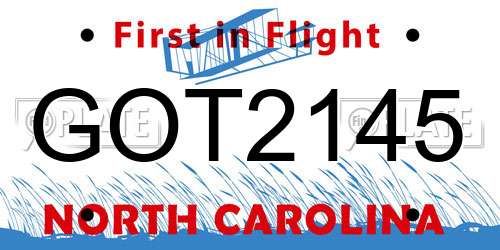 GOT2145 North Carolina License Plate
