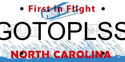 GOTOPLSS North Carolina License Plate