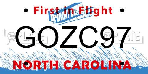 GOZC97 North Carolina License Plate