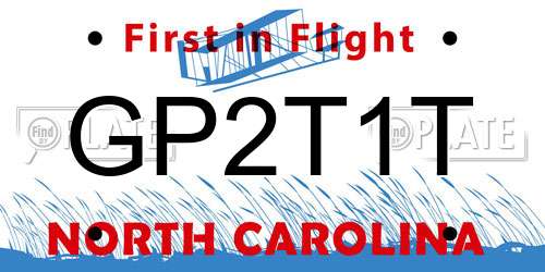 GP2T1T North Carolina License Plate
