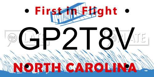 GP2T8V North Carolina License Plate