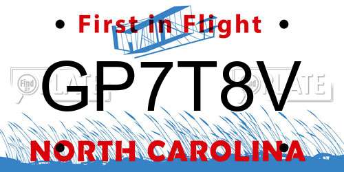 GP7T8V North Carolina License Plate