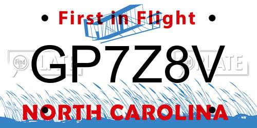 GP7Z8V North Carolina License Plate