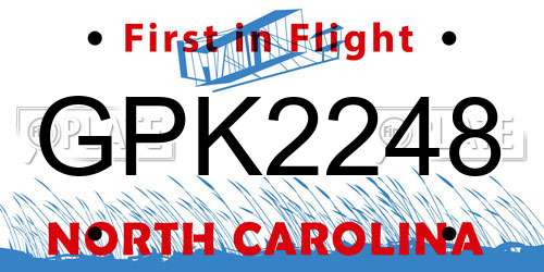 GPK2248 North Carolina License Plate