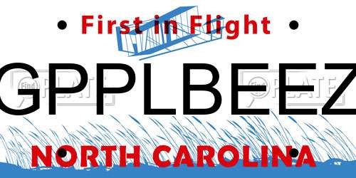 GPPLBEEZ North Carolina License Plate