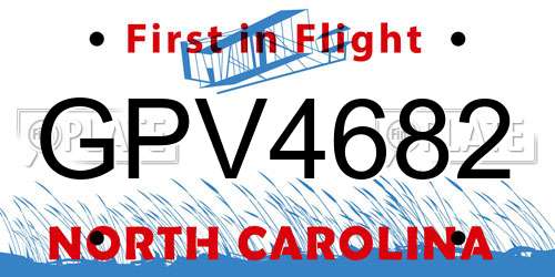 GPV4682 North Carolina License Plate