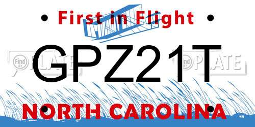 GPZ21T North Carolina License Plate