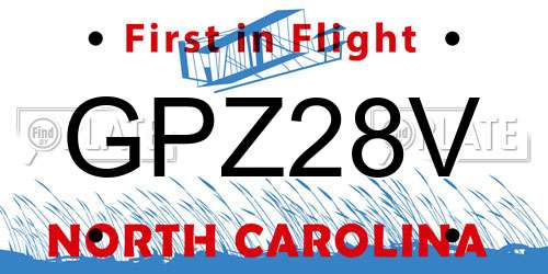 GPZ28V North Carolina License Plate