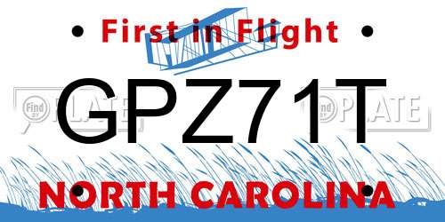 GPZ71T North Carolina License Plate