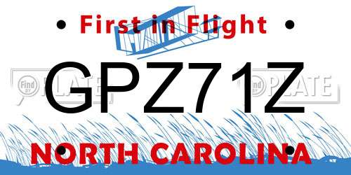 GPZ71Z North Carolina License Plate