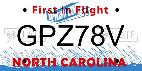 GPZ78V North Carolina License Plate