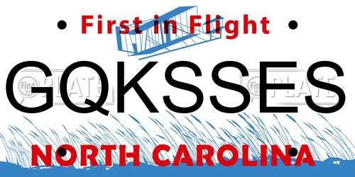 GQKSSES North Carolina License Plate