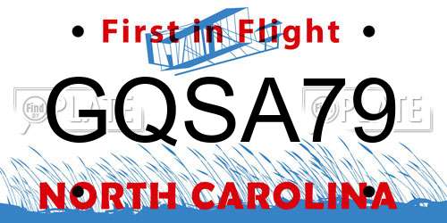 GQSA79 North Carolina License Plate