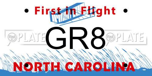 GR8 North Carolina License Plate