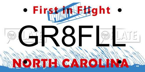 GR8FLL North Carolina License Plate