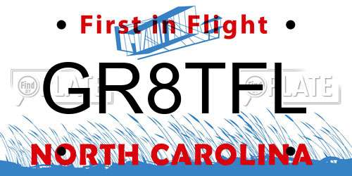 GR8TFL North Carolina License Plate