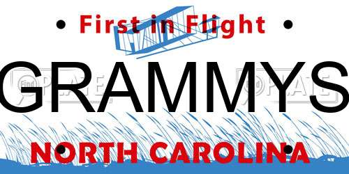 GRAMMYS North Carolina License Plate
