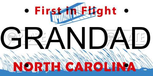 GRANDAD North Carolina License Plate