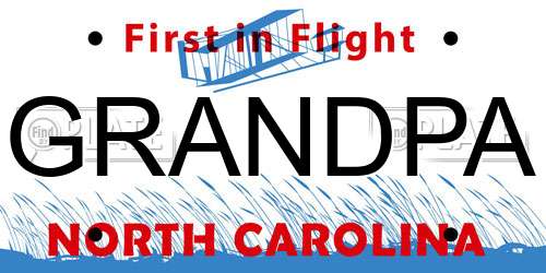 GRANDPA North Carolina License Plate