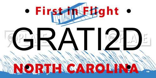 GRATI2D North Carolina License Plate