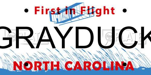 GRAYDUCK North Carolina License Plate