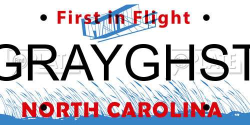 GRAYGHST North Carolina License Plate