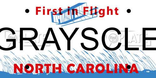 GRAYSCLE North Carolina License Plate
