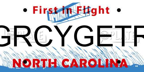 GRCYGETR North Carolina License Plate