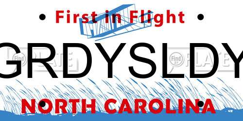 GRDYSLDY North Carolina License Plate