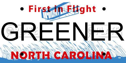 GREENER North Carolina License Plate