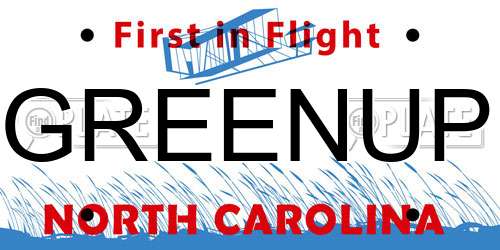 GREENUP North Carolina License Plate