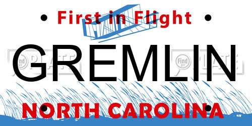 GREMLIN North Carolina License Plate