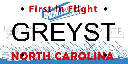 GREYST North Carolina License Plate