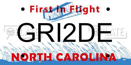 GRI2DE North Carolina License Plate