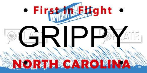 GRIPPY North Carolina License Plate