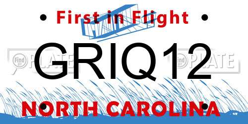 GRIQ12 North Carolina License Plate