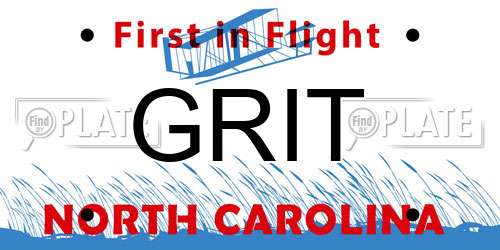 GRIT North Carolina License Plate