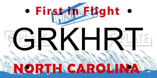 GRKHRT North Carolina License Plate